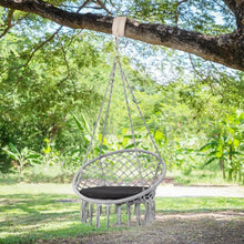 Load image into Gallery viewer, Macrame Cushioned Hanging Swing Hammock Chair-Gray