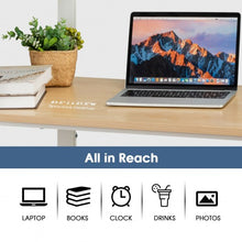 Load image into Gallery viewer, Reversible Computer Desk Study Table Home Office w/Adjustable Bookshelf-Natural