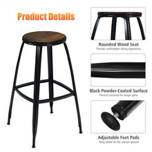 Load image into Gallery viewer, 30" Set of 2 Industrial Height Bar Stools