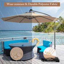 Load image into Gallery viewer, 10' Patio Outdoor Sunshade Hanging Umbrella without Weight Base-Beige