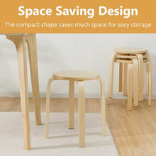 Load image into Gallery viewer, Set of 4 18" Wood Home Backless Dining Chairs