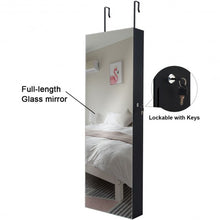 Load image into Gallery viewer, Lockable Storage Jewelry Cabinet with Frameless Mirror-Black