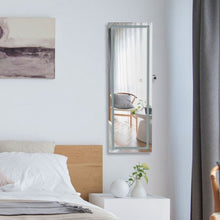 Load image into Gallery viewer, Door Wall Mount Touch Screen Mirrored Jewelry Cabinet-White