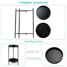 Load image into Gallery viewer, 2 Tier Mid Century Modern Metal Plant Stand-Black