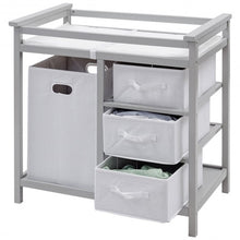 Load image into Gallery viewer, Infant Diaper Changing Storage Table with Hamper & 3 Baskets