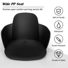 Load image into Gallery viewer, Set of 2 Metal Frame Modern Petal-Shape Plastic Dining Chair-Black