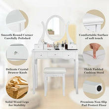 Load image into Gallery viewer, Vanity Set with Removable Makeup Organizer-White