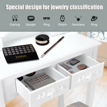 Load image into Gallery viewer, Vanity Table Set with Oval Mirror and 4 Drawers