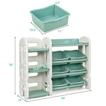 Load image into Gallery viewer, Kids Toy Storage Organizer w/Bins and Multi-Layer Shelf for Bedroom Playroom -GR