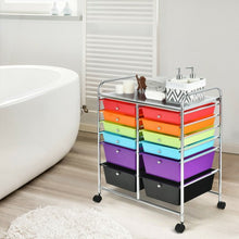 Load image into Gallery viewer, 12 Drawers Rolling Cart Storage Scrapbook Paper Organizer Bins-Deep Multicolor
