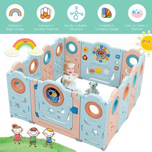 Load image into Gallery viewer, 14-Panel Foldable Baby Safety Play Yard with Lockable Gate
