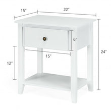 Load image into Gallery viewer, Nightstand with Drawer and Storage Shelf for Bedroom Living Room-Wine