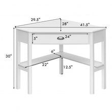 Load image into Gallery viewer, Corner Wooden PC Laptop Computer Desk-White