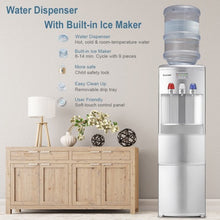 Load image into Gallery viewer, Top Loading Water Dispenser with Built-In Ice Maker Machine-Silver