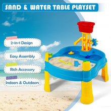 Load image into Gallery viewer, Kids Sand and Water Table for Toddlers with Umbrella & 18 Pcs Accessory Set