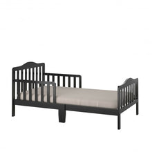 Load image into Gallery viewer, Classic Kids Wood Bed with Guardrails-Black