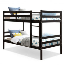 Load image into Gallery viewer, Twin Bunk Bed Children Wooden Bunk Beds Solid Hardwood-Coffee