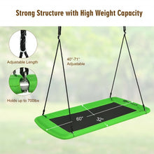 Load image into Gallery viewer, 60" Platform Tree Swing Outdoor with 2 Hanging Straps-Green