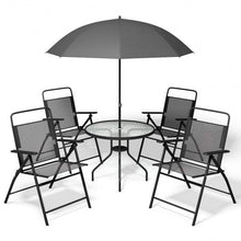 Load image into Gallery viewer, 6 pcs Outdoor Patio Folding Round Table and Chair
