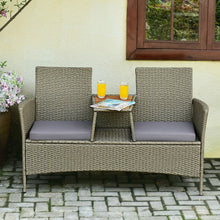 Load image into Gallery viewer, 2-Person Patio Rattan Conversation Furniture Set with Coffee Table