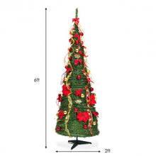 Load image into Gallery viewer, 6 Ft Pre-lit Spruce Christmas Tree with Light and Ribbon