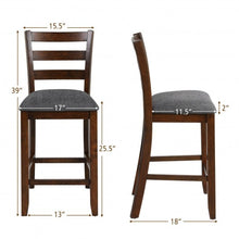 Load image into Gallery viewer, 2Pcs Counter Height Chairs with Fabric Seat and Rubber Wood Legs