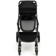 Load image into Gallery viewer, Foldable High Landscape Baby Stroller with Reversible Reclining Seat-Black