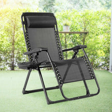 Load image into Gallery viewer, Oversize Lounge Chair Patio Heavy Duty Folding Recliner-Black