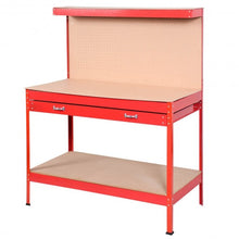 Load image into Gallery viewer, Steel Frame Storage Work Bench with Drawer-Red