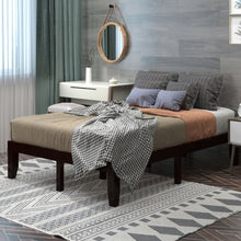 Load image into Gallery viewer, 14" Full Size Wood Platform Bed Frame with Wood Slat Support-Brown