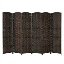 Load image into Gallery viewer, 6.5Ft 6-Panel Weave Folding Fiber Room Divider Screen-Brown