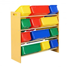 Load image into Gallery viewer, Toy Storage Organizer for kids with 12 Colorful Plastic Bins