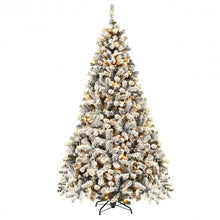 Load image into Gallery viewer, Pre-Lit Premium Snow Flocked Hinged Artificial Christmas Tree-7.5'