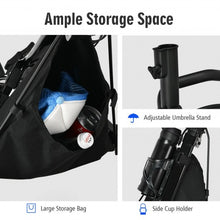 Load image into Gallery viewer, 3 Wheels Folding Golf Push Cart with Seat Scoreboard and Adjustable Handle-Blue