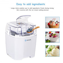 Load image into Gallery viewer, 1.6 Quart Automatic Ice Cream Maker Freezer Dessert Machine-White