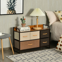 Load image into Gallery viewer, 5-Drawer Dresser Storage Tower with Fold-able Fabric Drawers