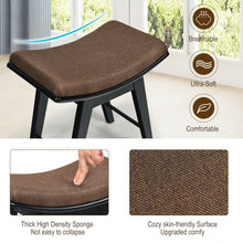 Load image into Gallery viewer, Modern Dressing Makeup Stool with Concave Seat Rubberwood Legs-Black