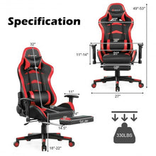 Load image into Gallery viewer, Massage Gaming Chair with Footrest-Red