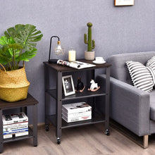 Load image into Gallery viewer, 3-Tier Kitchen Utility Industrial Cart with Storage-Black