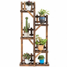 Load image into Gallery viewer, 5-Tier Flower Rack Wood Plant Stand 6 Pots Display Shelf