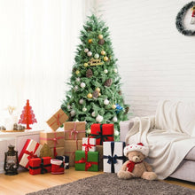 Load image into Gallery viewer, 7 Feet Snow Flocked Artificial Christmas Tree with 1139 Glitter PE and PVC Tips