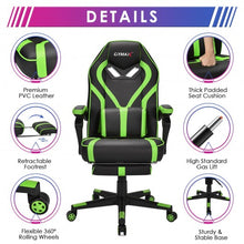 Load image into Gallery viewer, Computer Massage Gaming Recliner Chair with Footrest-Green