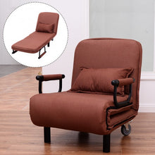 Load image into Gallery viewer, Convertible Folding Leisure Recliner Sofa Bed-Coffee