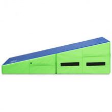 Load image into Gallery viewer, Folding Wedge Exercise Gymnastics Mat with Handles-Green