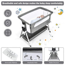 Load image into Gallery viewer, Adjustable Baby Bedside Crib with Large Storage-Dark Gray