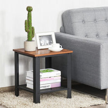 Load image into Gallery viewer, Industrial End Table 2-Tier Side Table-Black
