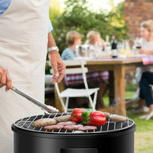 Load image into Gallery viewer, 3-in-1 Portable Round Charcoal Smoker BBQ Grill Built-in Thermometer