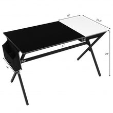 Load image into Gallery viewer, Writing Study Computer Desk with Drawer and Storage Bag-Black
