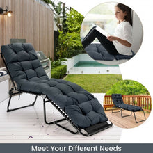 Load image into Gallery viewer, 73" Lounge Chaise Cushion Padded Recliner for Indoor and Outdoor-Gray