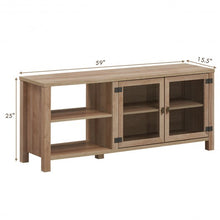 Load image into Gallery viewer, Wooden TV Stand with 2 Metal Mesh Doors -Natural